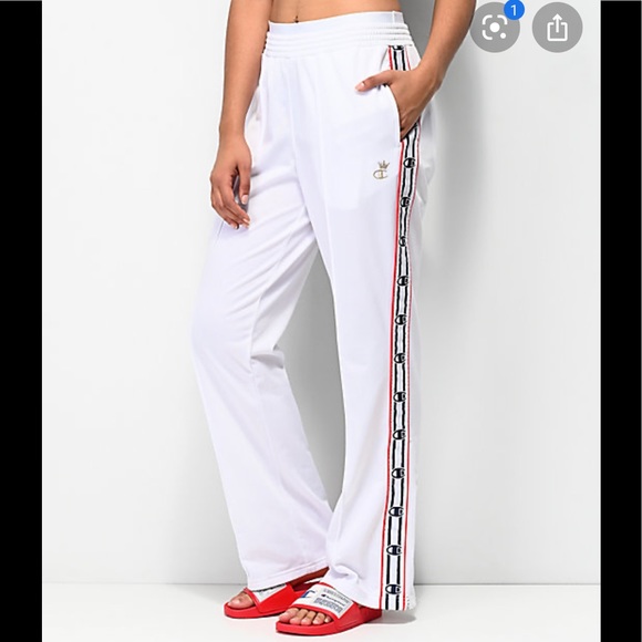 champion white track pants